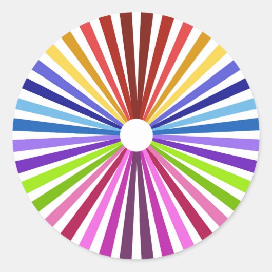 Regenboograd Ronde Sticker (Voorkant)