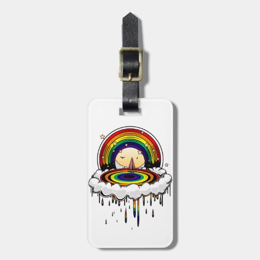 Regenboogregenval Bagagelabel (Voorkant verticaal)