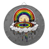 Regenboogregenval Dartbord (Voorkant)