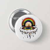 Regenboogregenval Ronde Button 5,7 Cm (Voorkant /achterkant)