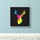 Regenboogrenrenrendier Canvas Afdruk (Insitu (Houten vloer))