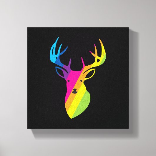 Regenboogrenrenrendier Canvas Afdruk (Voorkant)