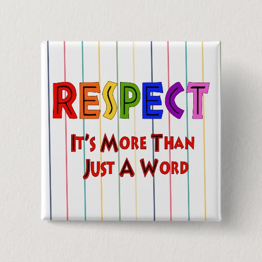 Regenboogrespect Vierkante Button 5,1 Cm (Voorkant)