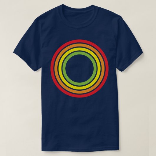 regenboogretro-cirkels t-shirt (Design voorkant)