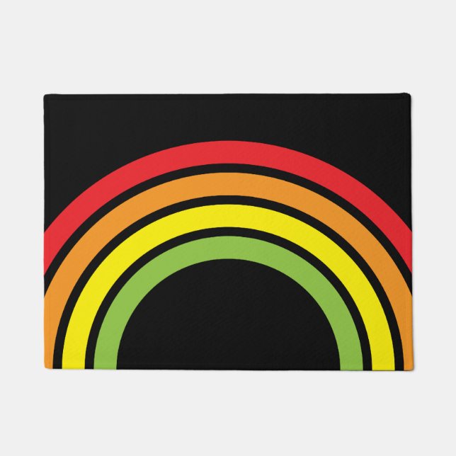 Regenboogretro Floormat Deurmat (Voorkant)