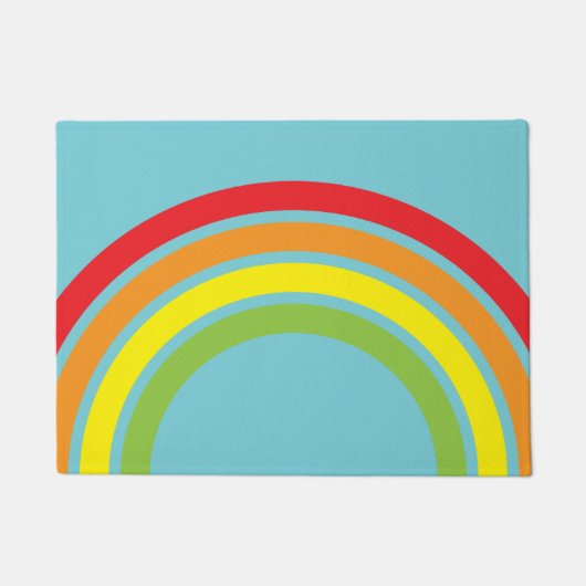 Regenboogretro Floormat Deurmat (Voorkant)