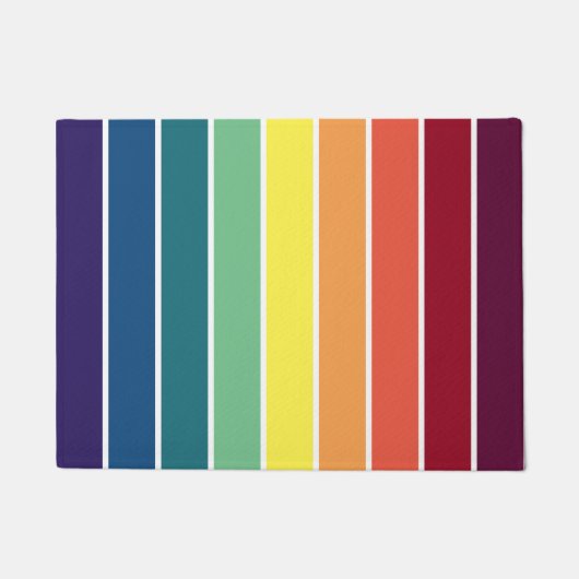 Regenboogretro Striped Floormat Deurmat (Voorkant)