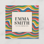 Regenboogretroflectoren Vierkante Visitekaartje (Voorkant)