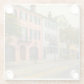 Regenboogrij van Charleston Waterverf Glazen Onderzetter (Achterkant)