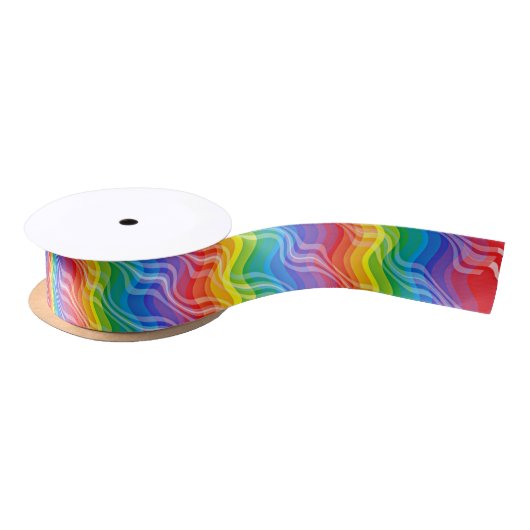 Regenboogrimpels Satijnen Lint (Spoel)