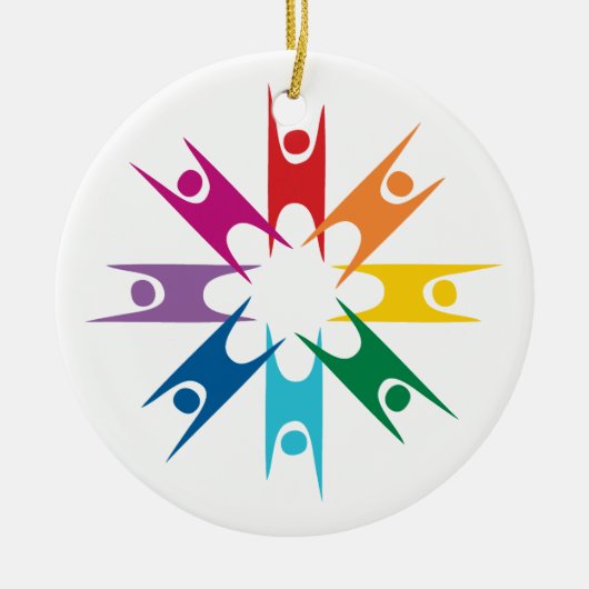 Regenboogring van humanisten keramisch ornament (Voorkant)
