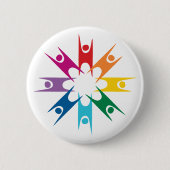 Regenboogring van humanisten ronde button 5,7 cm (Voorkant)