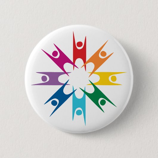 Regenboogring van humanisten ronde button 5,7 cm (Voorkant)