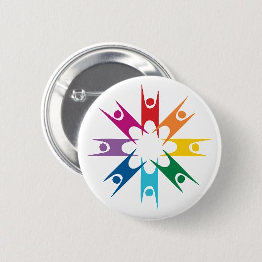 Regenboogring van humanisten ronde button 5,7 cm (Voorkant /achterkant)