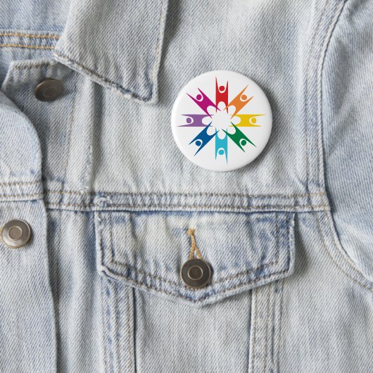 Regenboogring van humanisten ronde button 5,7 cm (In situ)