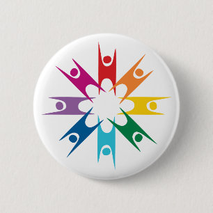 Regenboogring van humanisten ronde button 5,7 cm