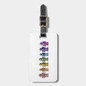 Regenboogrobots Bagagelabel (Voorkant verticaal)