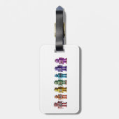 Regenboogrobots Bagagelabel (Achterkant verticaal)