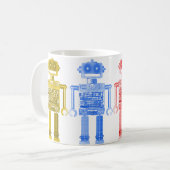 regenboogrobots muh koffiemok (Voorkant links)