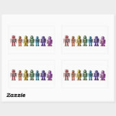 Regenboogrobots Rechthoekige Sticker (Vel)