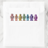 Regenboogrobots Rechthoekige Sticker (Tas)