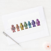 Regenboogrobots Rechthoekige Sticker (Envelop)