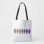 Regenboogrobots Tote Bag (Voorkant)