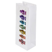 Regenboogrobots Wijn Cadeautas (Voorkant Gekanteld)