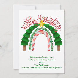 Regenboogrode kerstbomen snoeprietbomen feestdagenkaart