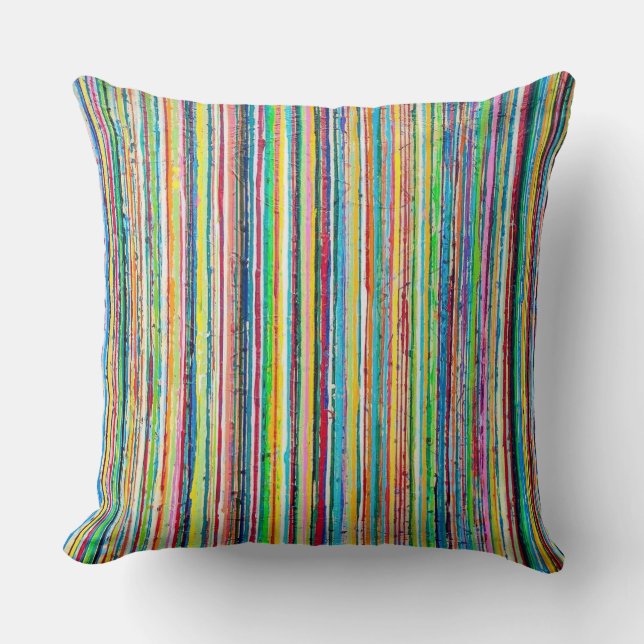 Regenboogrol 20 x 20 Poly Sierkussen (Voorkant)