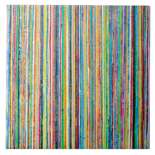 Regenboogrollen 6 x 6 keramische tegels tegeltje (Voorkant)