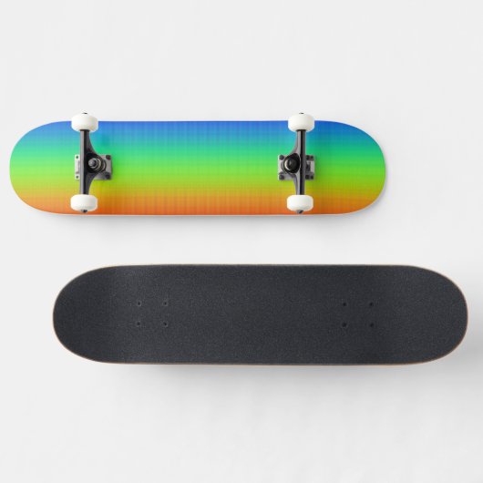 Regenboogrood Oranje Geel Blauw Kunst Skateboard (Horizontaal)