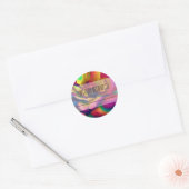 RegenboogRoos Ronde Sticker (Envelop)