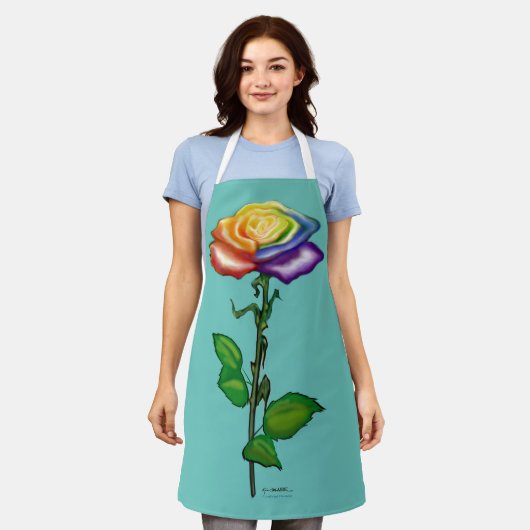 RegenboogRoos Schort (Gedragen)