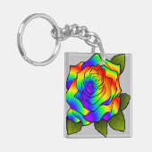 RegenboogRoos Sleutelhanger (Voorkant Links)
