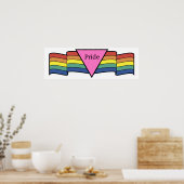 Regenboogroze driehoek Gay Pride Banner Poster (Keuken)