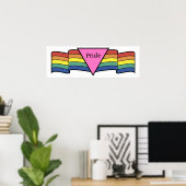 Regenboogroze driehoek Gay Pride Banner Poster (Thuiskantoor)