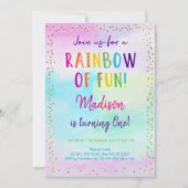 Regenboogroze goudWaterverf Birthday Kaart (Voorkant)