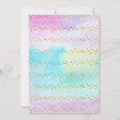 Regenboogroze goudWaterverf Birthday Kaart (Achterkant)