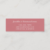 regenboogroze marine Mustard Boho Babysitter Mini Visitekaartje (Achterkant)