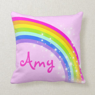 regenboogroze - meisjes korte naam Amy kussenkusse Kussen