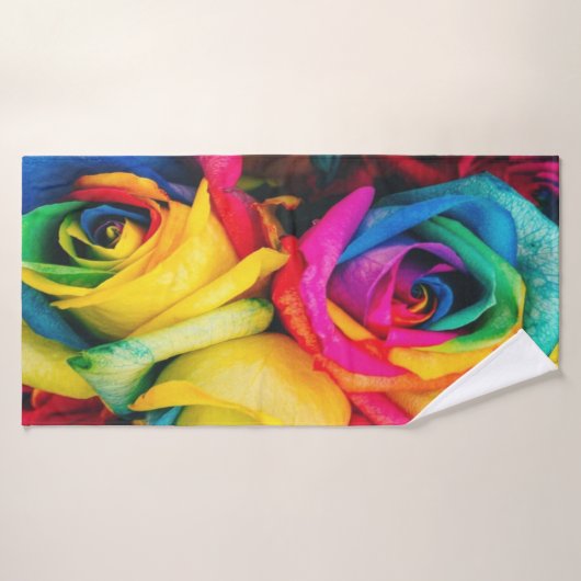 RegenboogRozen Bouquet Badhanddoek (Badhanddoek)