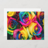 RegenboogRozen Bouquet Briefkaart (Voorkant / Achterkant)