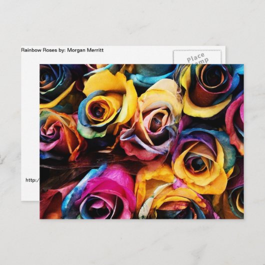 RegenboogRozen Briefkaart (Voorkant / Achterkant)