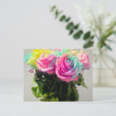 RegenboogRozen Briefkaart (Staand voorkant)