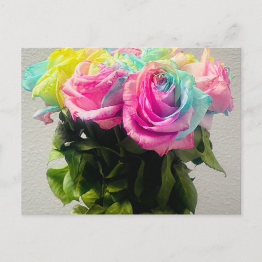 RegenboogRozen Briefkaart (Voorkant)