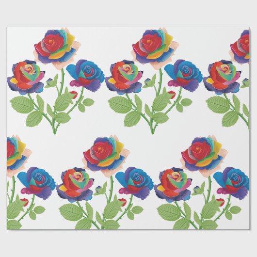 RegenboogRozen Cadeaupapier (Vlak)