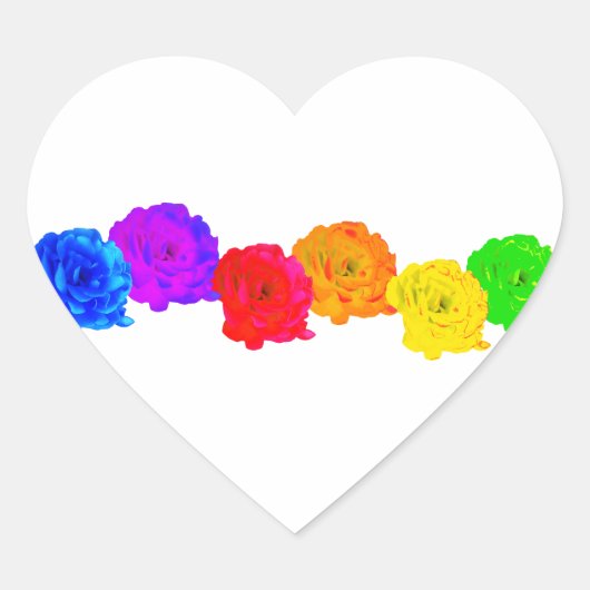 RegenboogRozen Hart Sticker (Voorkant)