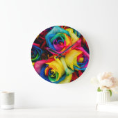 RegenboogRozen in glazige kleur Grote Klok (Huis)