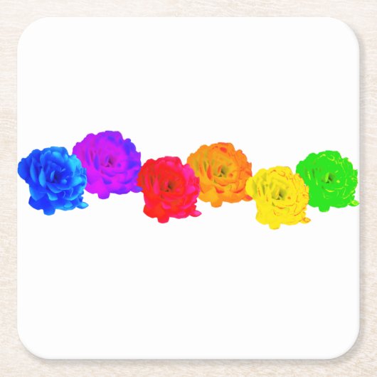 RegenboogRozen Kartonnen Onderzetters (Voorkant)